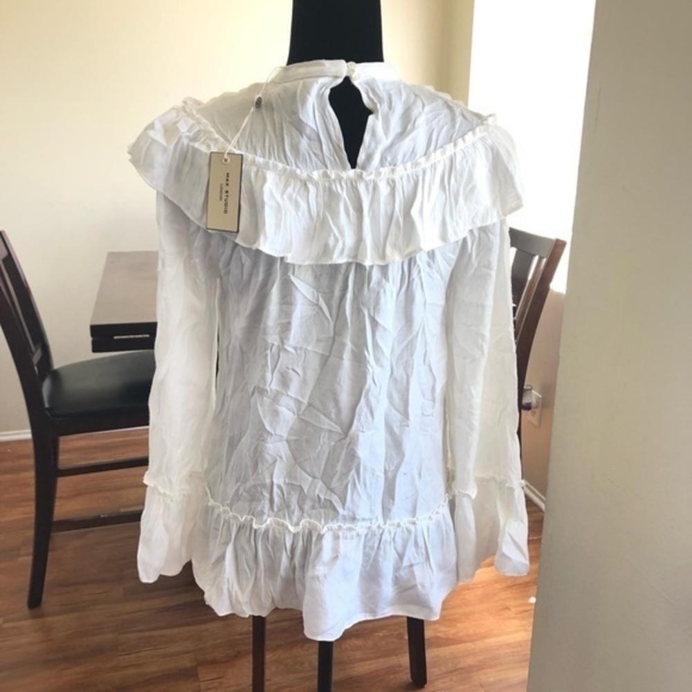 MAXSTUDIO Ruffled Top sz S - Picture 7 of 8